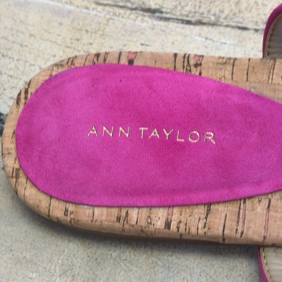 ANN TAYLOR Pink Suede and cork thing sandals Size 10 - Picture 3 of 5